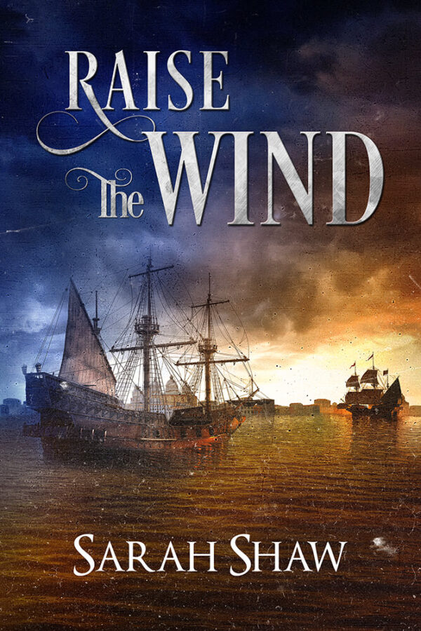 Raise the Wind book cover. A ship sailing on the high ocean at sunset.